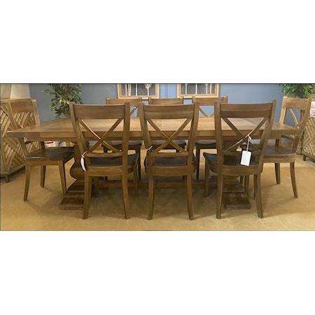 Trestle Dining Table and 8 Chairs